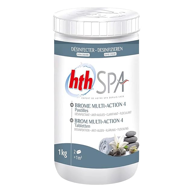 Pastillas de bromo hth SPA Multi-Action 4 de veinte gramos en envase de un kilogramo