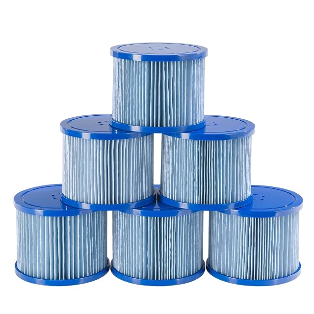 Seis cartuchos filtrantes antimicrobianos Arebos para spa en tejido sin tejer de papel plisado