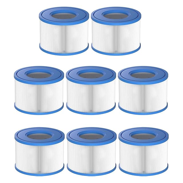 Ocho cartuchos filtrantes de spa FOSUN Vokowin de tipo S1 para Intex PureSpa