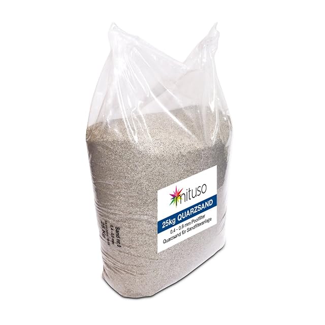 Saco mituso de veinticinco kilogramos de arena filtrante de cuarzo de alta pureza de 0,4 a 0,8 milímetros