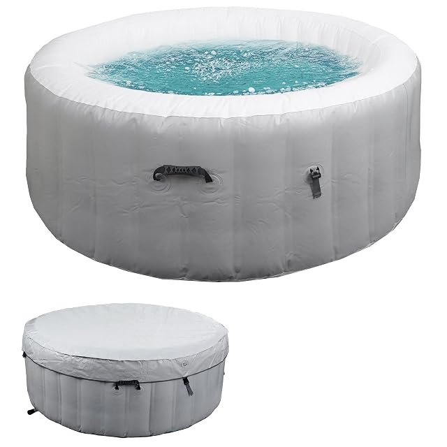 Cuba de spa hinchable Mendler HWC-N97 gris y blanca, sin grupo de bombeo