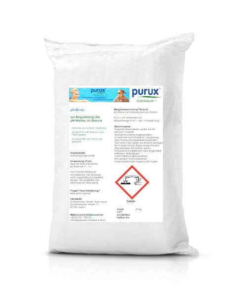 Granulado reductor de pH purux en saco de veinticinco kilos, de calidad alimentaria