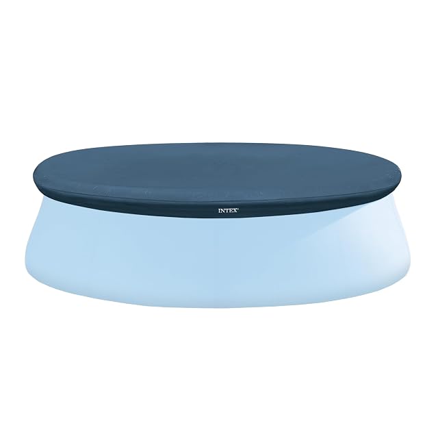 Cubierta de piscina redonda Intex azul con cordón de ajuste para una piscina Easy Set de doscientos cuarenta y cuatro centímetros