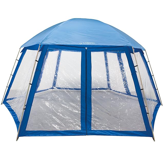 Miganeo Premium-Pavillion de 500 por 433 cm y 250 cm de alto, tienda de armazón metálico levantada sobre una piscina desmontable