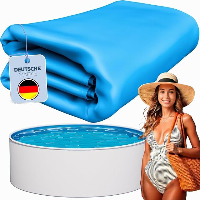 Liner de PVC de solape poolomio azul para una piscina de pared de acero de trescientos cincuenta por noventa centímetros