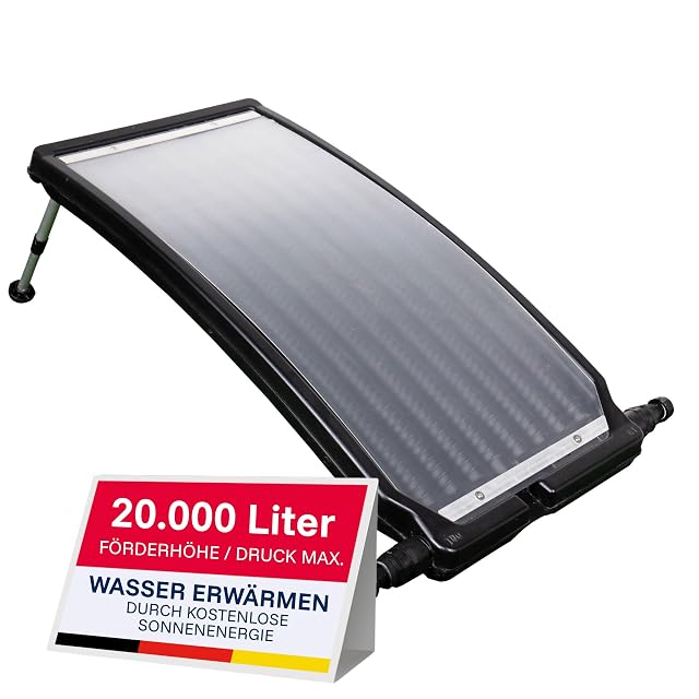 Calentador solar de piscina T.I.P. SPH 10000 S sobre un bastidor resistente a los UV con pies regulables