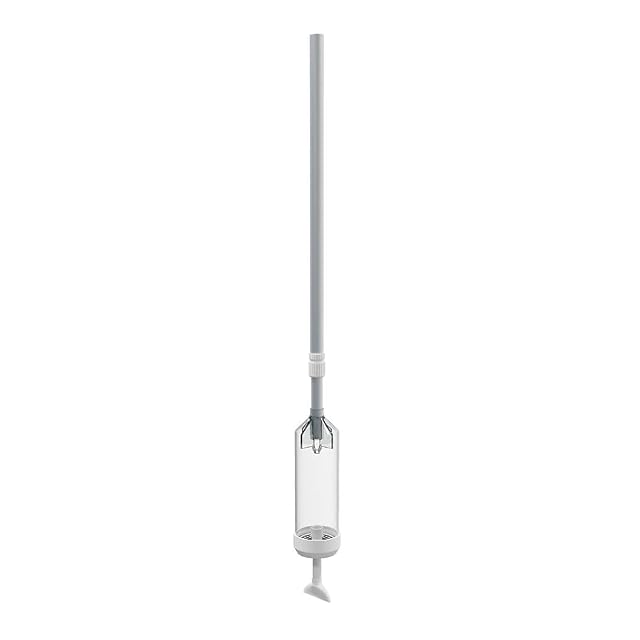Cabezal de aspirador de piscina Home Deluxe blanco sobre una pértiga telescópica de aluminio