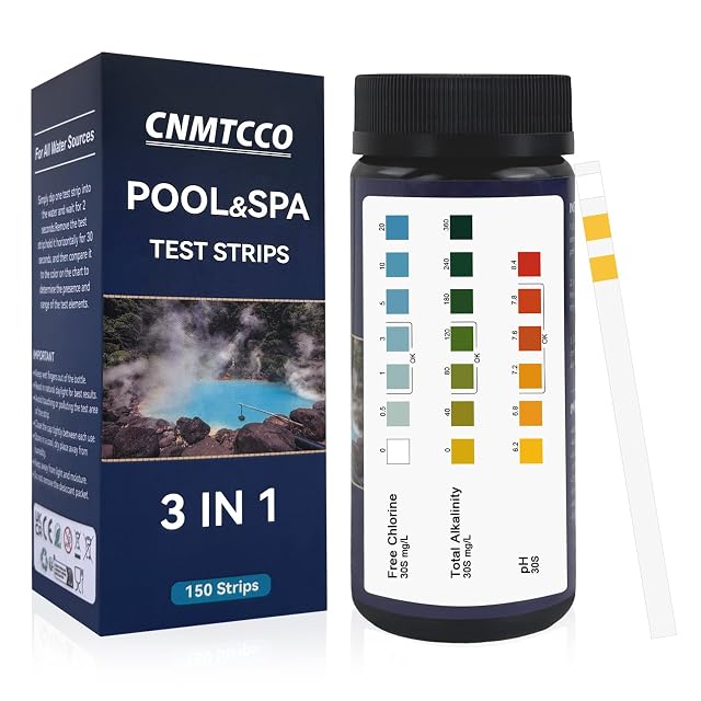Tiras reactivas de piscina 3 en 1 CNMTCCO, 150 en una lata recerrable resistente a la humedad