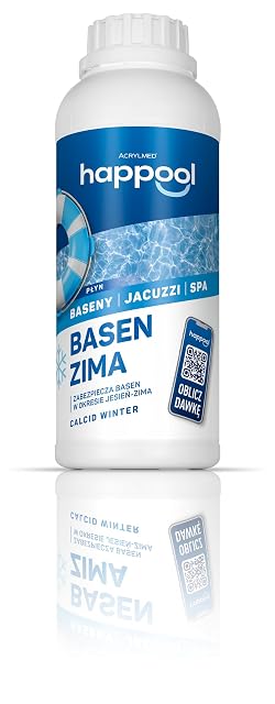 Botella de un litro de producto de invernaje de piscina líquido happool Calcid Winter