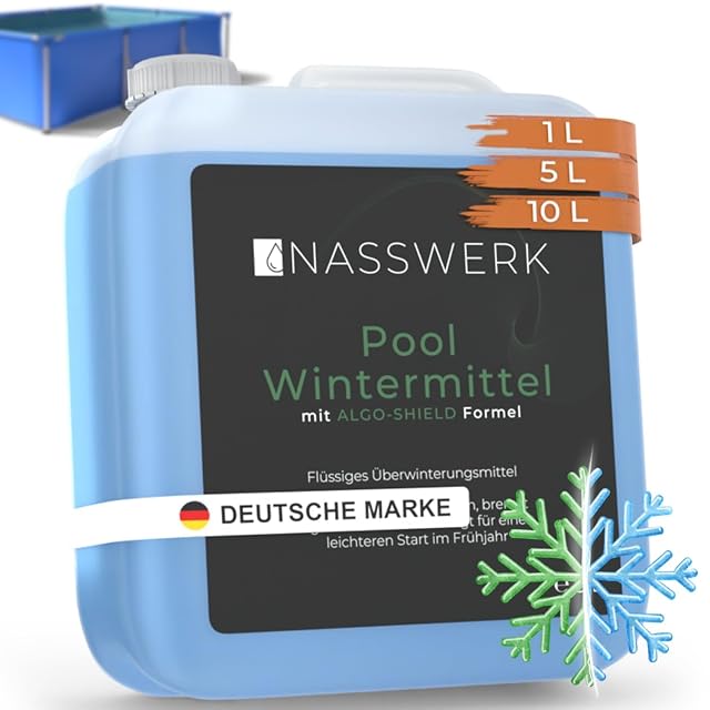 Garrafa de cinco litros de producto de invernaje de piscina líquido NASSWERK
